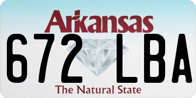 AR license plate 672LBA
