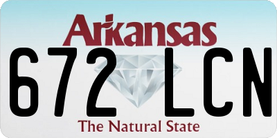AR license plate 672LCN