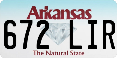 AR license plate 672LIR