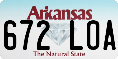 AR license plate 672LOA