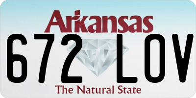 AR license plate 672LOV