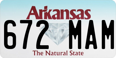 AR license plate 672MAM