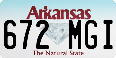 AR license plate 672MGI