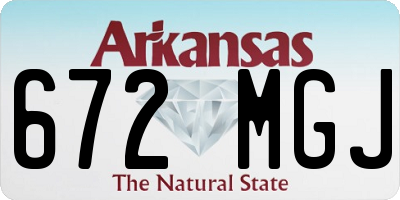 AR license plate 672MGJ