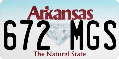 AR license plate 672MGS