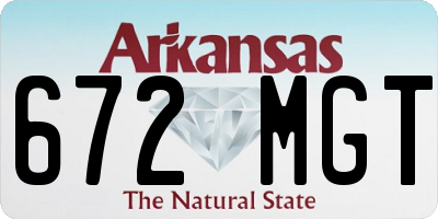 AR license plate 672MGT