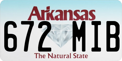 AR license plate 672MIB