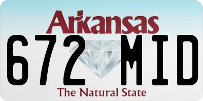 AR license plate 672MID