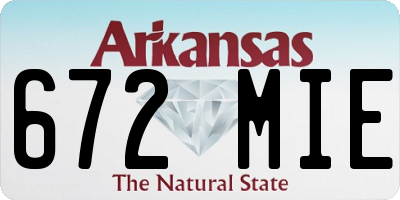 AR license plate 672MIE