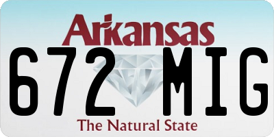 AR license plate 672MIG