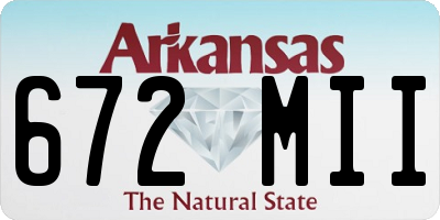 AR license plate 672MII