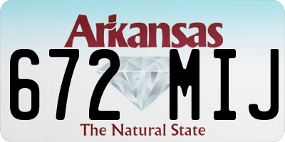 AR license plate 672MIJ