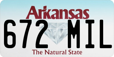 AR license plate 672MIL