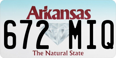 AR license plate 672MIQ