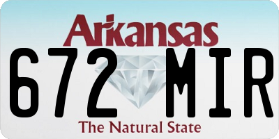 AR license plate 672MIR