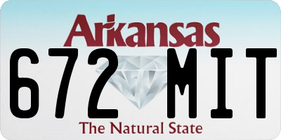 AR license plate 672MIT
