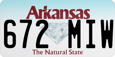 AR license plate 672MIW