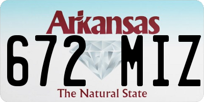 AR license plate 672MIZ