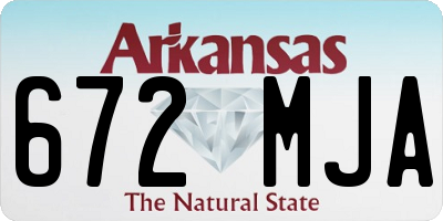 AR license plate 672MJA