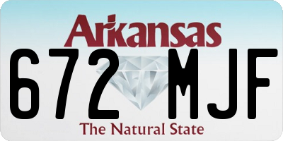 AR license plate 672MJF