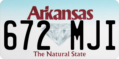 AR license plate 672MJI