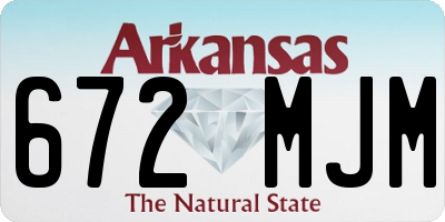 AR license plate 672MJM