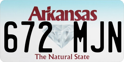 AR license plate 672MJN