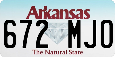 AR license plate 672MJO