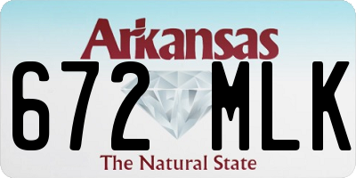 AR license plate 672MLK