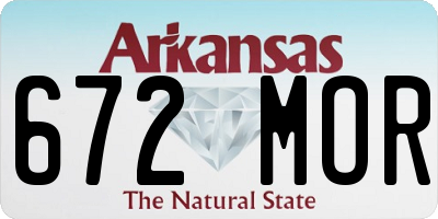 AR license plate 672MOR