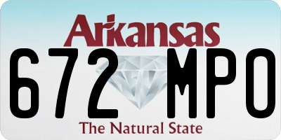 AR license plate 672MPO