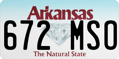 AR license plate 672MSO