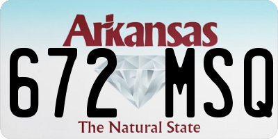 AR license plate 672MSQ