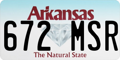 AR license plate 672MSR