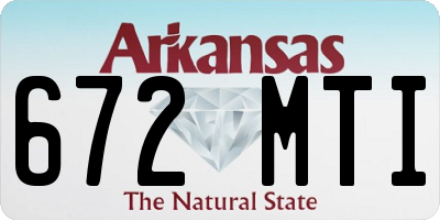 AR license plate 672MTI