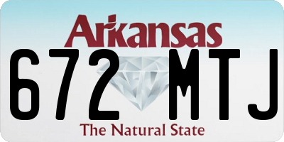 AR license plate 672MTJ