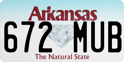 AR license plate 672MUB