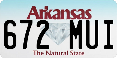 AR license plate 672MUI