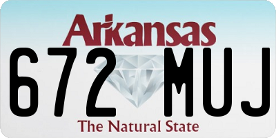 AR license plate 672MUJ