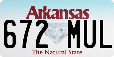 AR license plate 672MUL