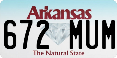 AR license plate 672MUM