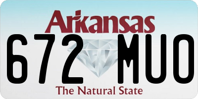 AR license plate 672MUO