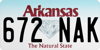 AR license plate 672NAK