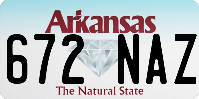 AR license plate 672NAZ