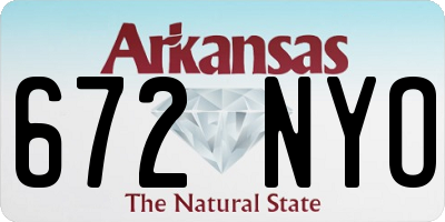 AR license plate 672NYO