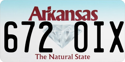 AR license plate 672OIX