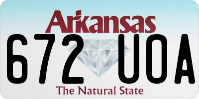 AR license plate 672UOA