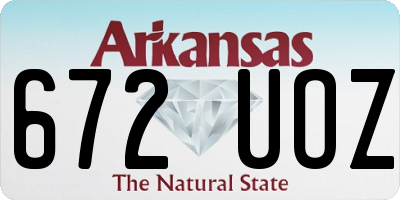 AR license plate 672UOZ