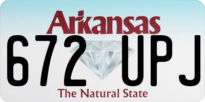 AR license plate 672UPJ