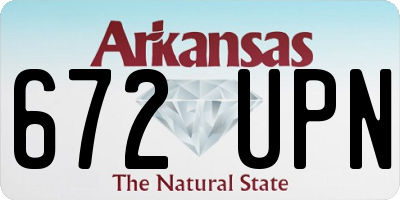 AR license plate 672UPN
